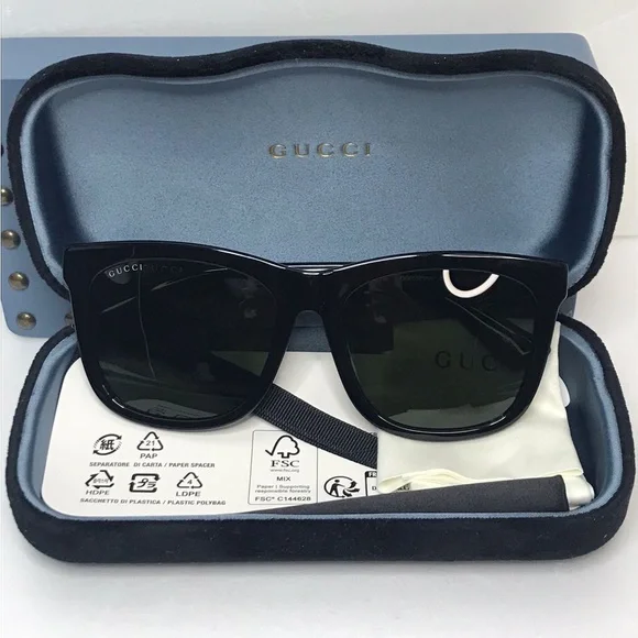 💯 - New Authentic Gucci GG0057SK 002 56 GG0057SK Unisex Sunglasses - Picture 15 of 15